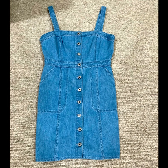 BB Dakota Jean Light Blue overall dress *worn once* Size 4 so cute and comfy - Picture 8 of 9